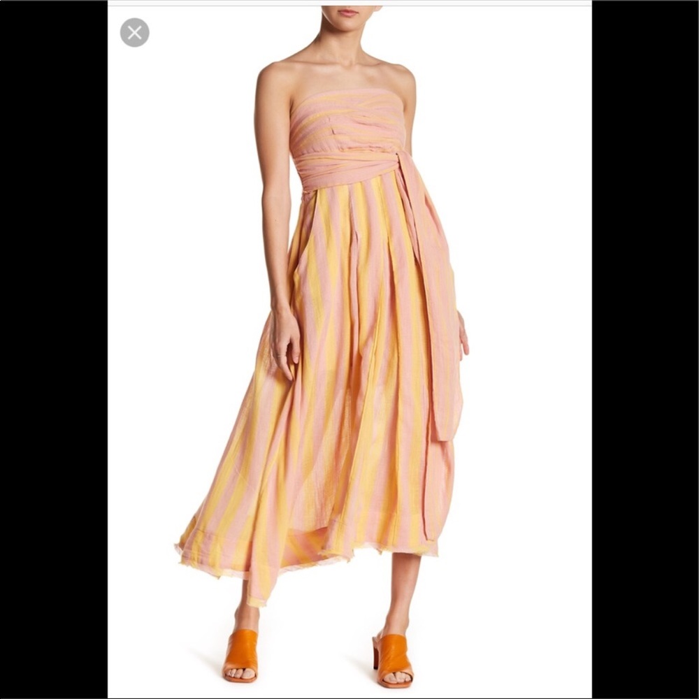 Free people yellow com fashion dress ❤️